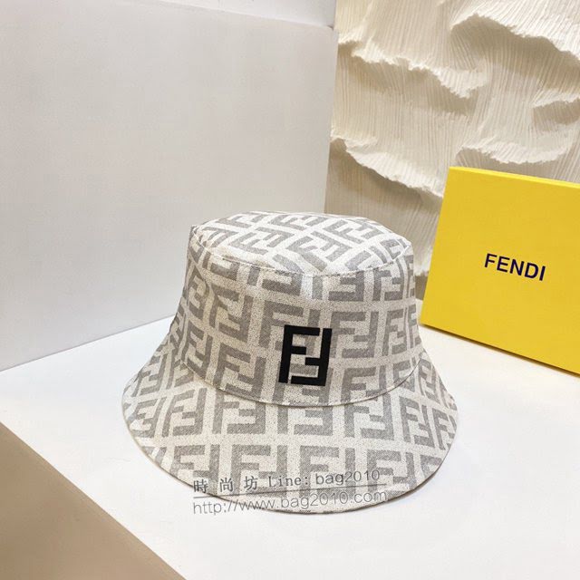 Fendi男女同款帽子 芬迪2021新款簡約印花漁夫帽遮陽帽  mm1203